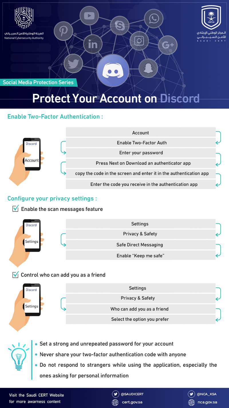 Discord security and privacy settings